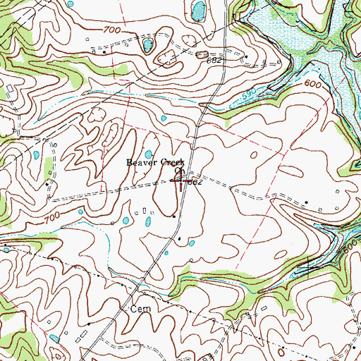 Topographic Map of Beaver Creek Church, KY