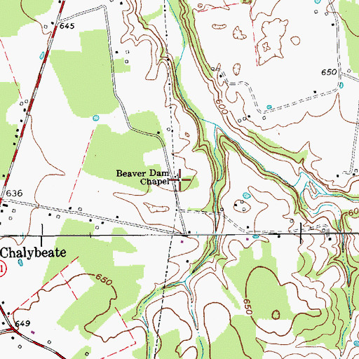 Topographic Map of Beaver Dam Chapel, KY