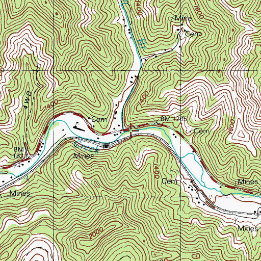 Topographic Map of Beaverdam Branch, KY