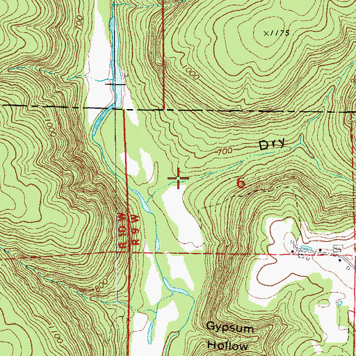 Topographic Map of Dry Hollow, AR