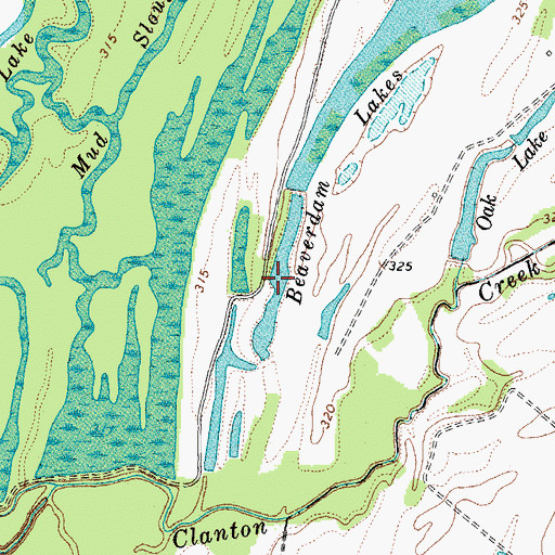 Topographic Map of Beaverdam Lake, KY