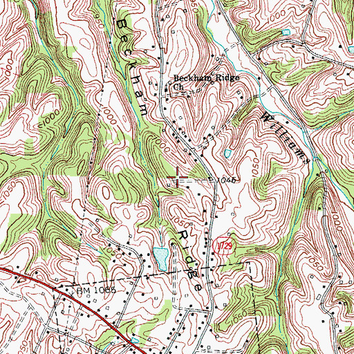 Topographic Map of Beckham Ridge, KY