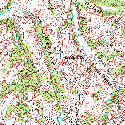Topographic Map of Beckham Ridge Church, KY