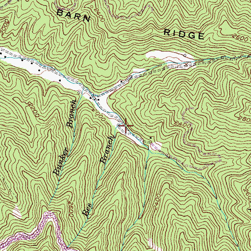 Topographic Map of Bee Branch, KY