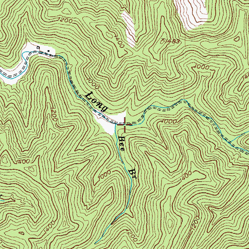 Topographic Map of Bee Branch, KY
