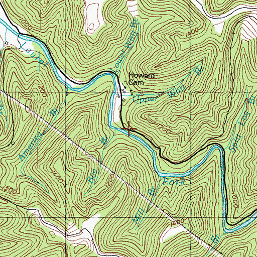 Topographic Map of Bee Branch, KY