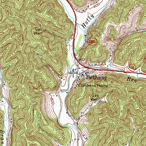 Topographic Map of Bee Branch, KY