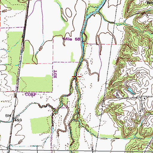 Topographic Map of Bee Creek, KY