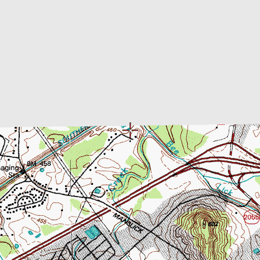 Topographic Map of Big Bee Lick Creek, KY