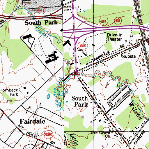 Topographic Map of Little Bee Lick Creek, KY
