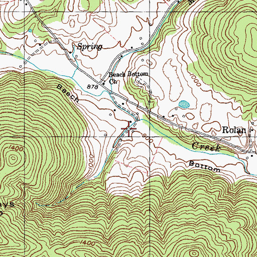 Topographic Map of Beech Bottom, KY