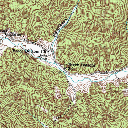 Topographic Map of Beech Bottom School, KY