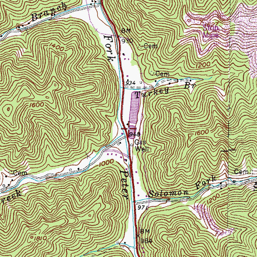 Topographic Map of Beech Creek, KY