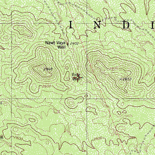 Topographic Map of Frog Well, AZ