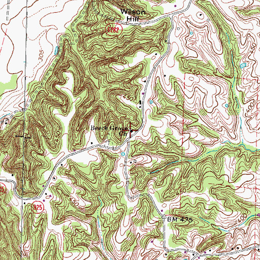 Topographic Map of Beech Grove United Methodist Church, KY