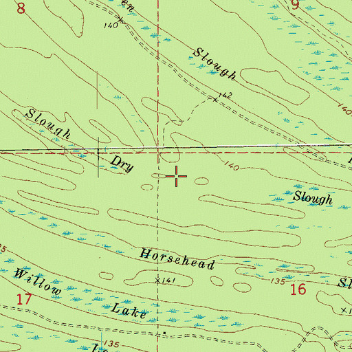 Topographic Map of Dry Slough, AR