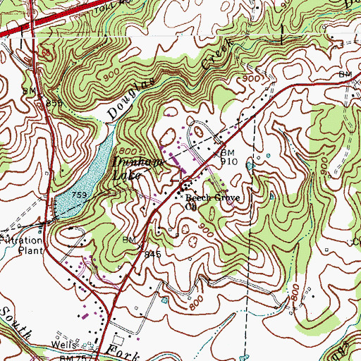 Topographic Map of Beech Grove Church, KY