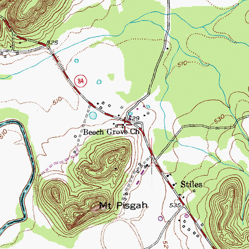 Topographic Map of Beech Grove Church, KY
