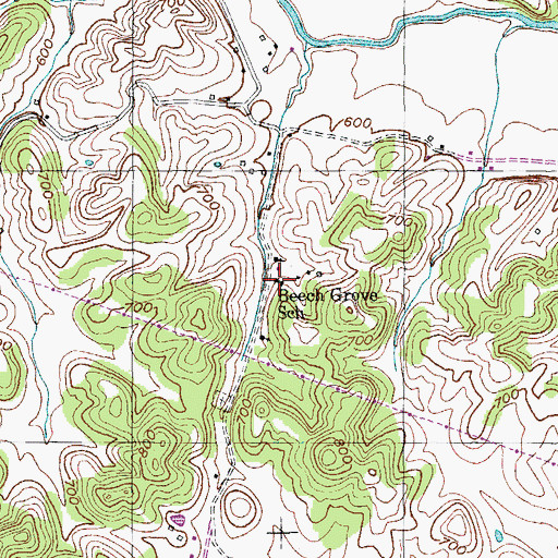 Topographic Map of Beech Grove School, KY