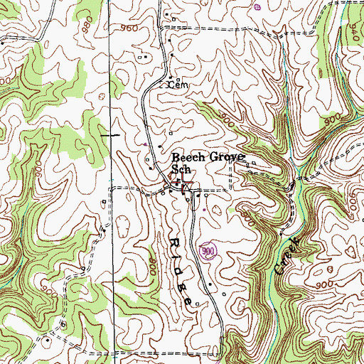 Topographic Map of Beech Grove School, KY