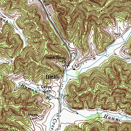 Topographic Map of Beech Spring Church, KY