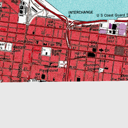 Topographic Map of Beecher Playground, KY