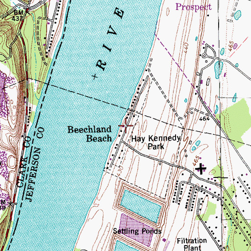Topographic Map of Beechland Beach, KY