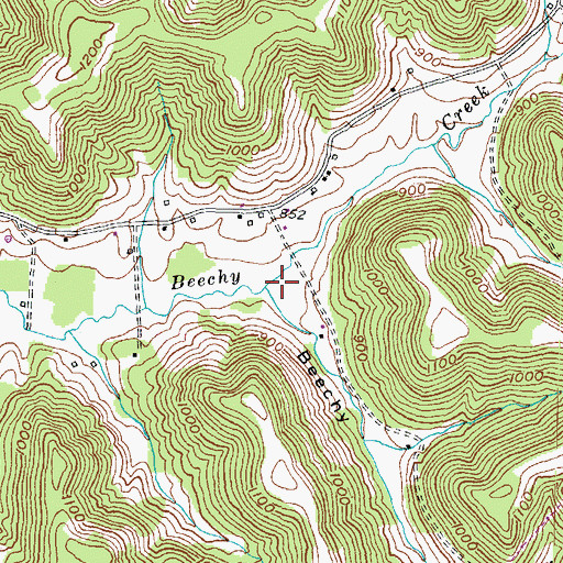 Topographic Map of Beechy Hollow, KY