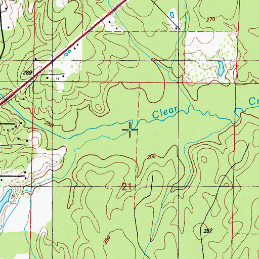 Topographic Map of Duck Creek, AR