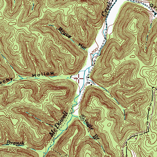 Topographic Map of Beechy Hollow, KY