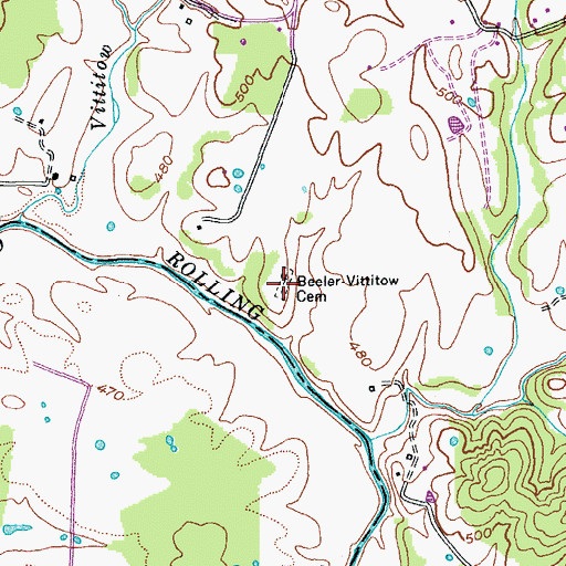 Topographic Map of Beeler-Vittitow Cemetery, KY
