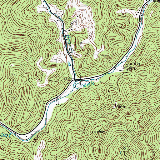 Topographic Map of Beetree Branch, KY