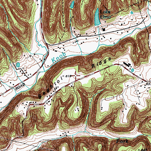 Topographic Map of Beghto Ridge, KY