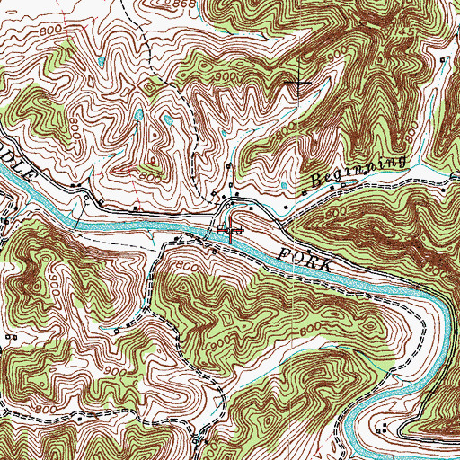 Topographic Map of Beginning Branch, KY