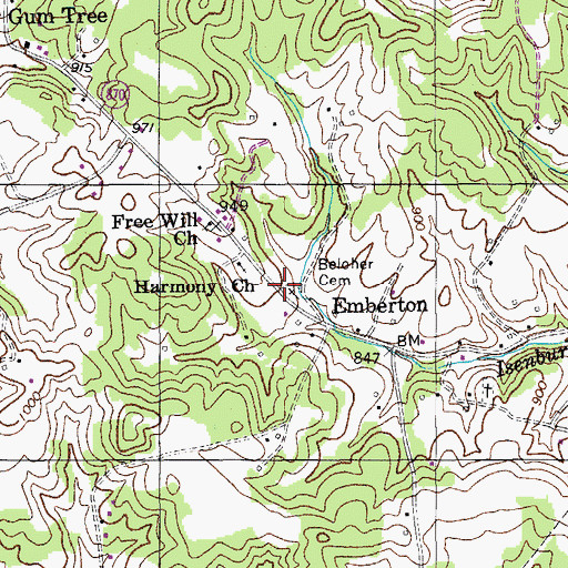 Topographic Map of Belcher Cemetery, KY
