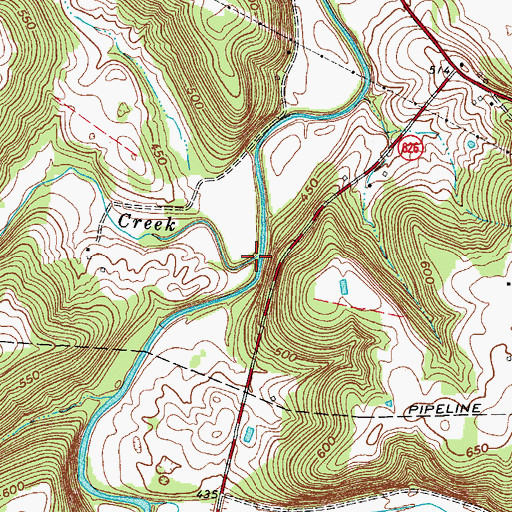 Topographic Map of Belcher Creek, KY