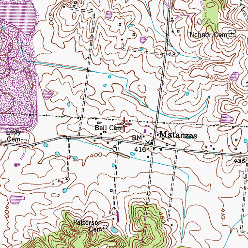 Topographic Map of Bell Cemetery, KY