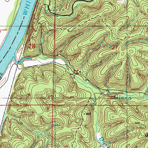 Topographic Map of Duck River, AR