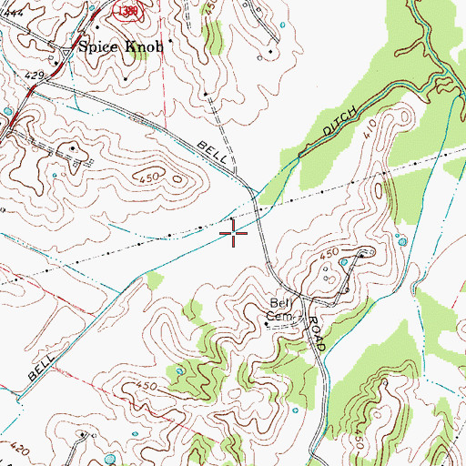 Topographic Map of Bell Ditch, KY