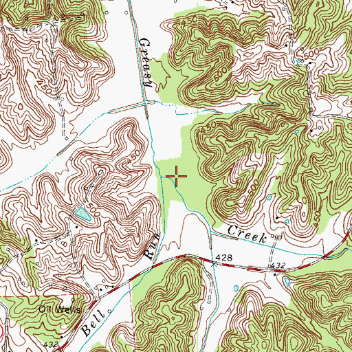 Topographic Map of Bell Run, KY