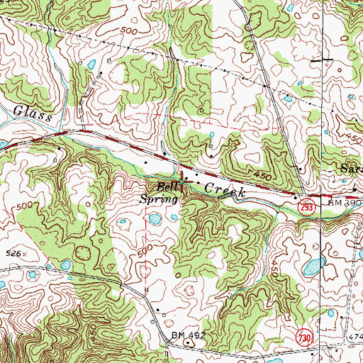 Topographic Map of Bell Spring, KY