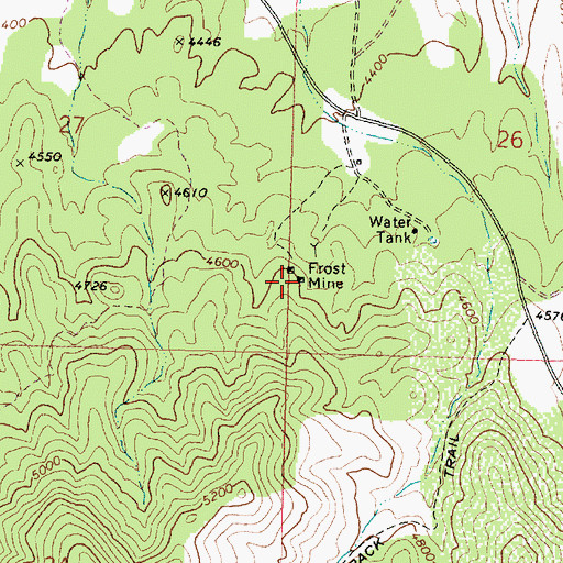 Topographic Map of Frost Mine, AZ