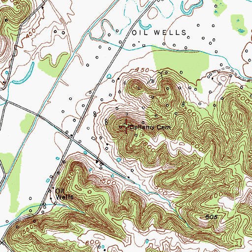 Topographic Map of Bellamy Cemetery, KY