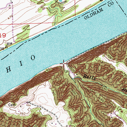 Topographic Map of Bells Branch, KY