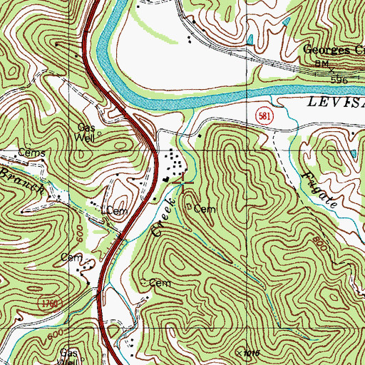 Topographic Map of Bells Chapel, KY