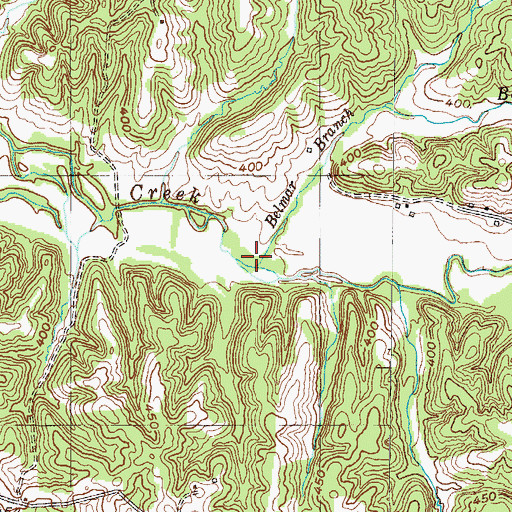 Topographic Map of Belmar Branch, KY