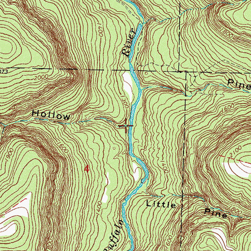 Topographic Map of Dug Hollow, AR