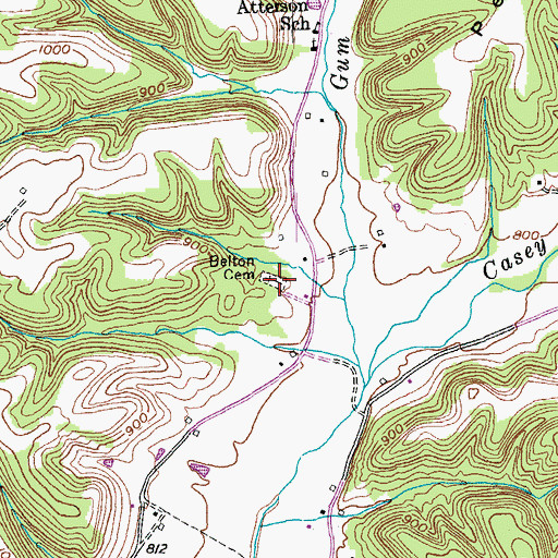 Topographic Map of Belton Cemetery, KY