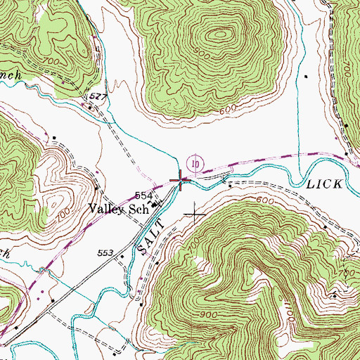 Topographic Map of Ben Willim Branch, KY