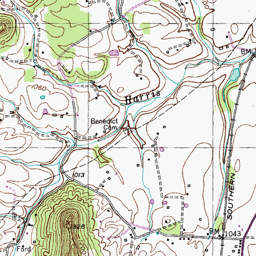 Topographic Map of Benedict Cemetery, KY